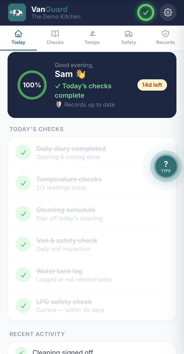 Compliance dashboard
